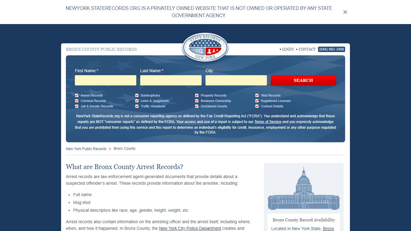 Bronx County Arrest, Court, and Public Records | StateRecords.org